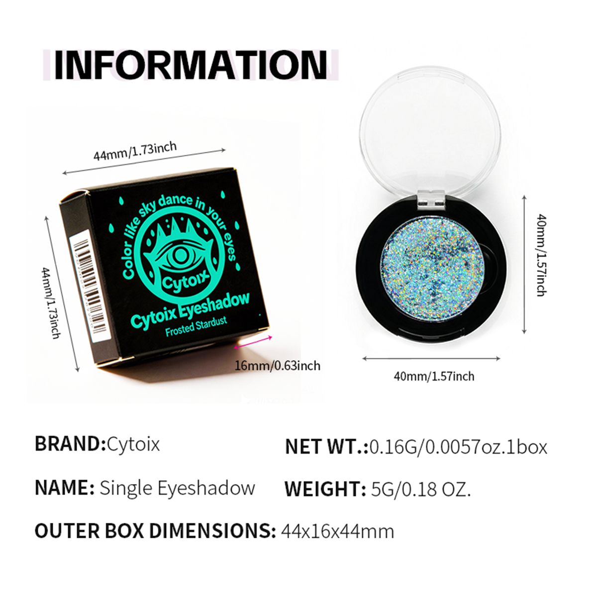 Frosted Stardust Chameleon Eyeshadow - Icy Blue Duochrome Glitter
