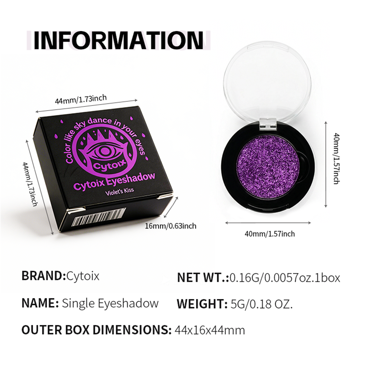 Violet's kiss Chameleon Eyeshadow - Magenta Purple Duochrome Glitter